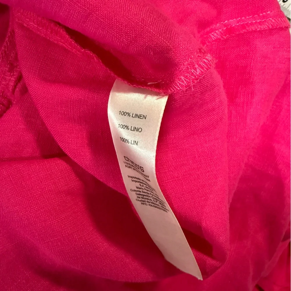 Chicos Button Up Cape Jacket Linen Barbiecore Layering Fuchsia Womens S (0) - Picture 8 of 10